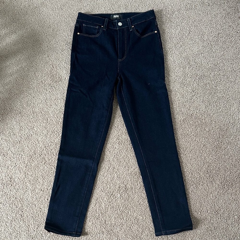 Paige Midnight Blue Straight Leg Jeans